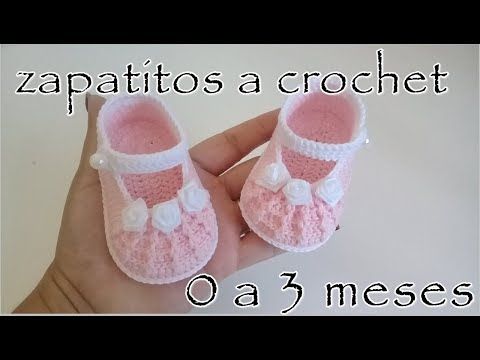Zapatitos a crochet para bebé en relieve - Modelo Rebecca -0 - 3 meses - YouTube
