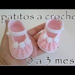 Zapatitos a crochet para bebé en relieve - Modelo Rebecca -0 - 3 meses - YouTube
