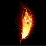 artistically drawn flaming phoenix feather on a black background. Download a Free Preview or High Quality Adobe Illustrator Ai, EPS, PDF and High Resolution JPEG versions.