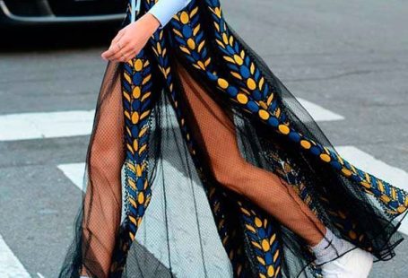 beautiful sheer skirt with sneakers. Visit Daily Dress Me at dailydressme.com for more inspiration                     women