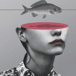 matthieu-bourel-mixed-media-collages This looks like it could also be a mood portrait. It is slick and surreal. I like the shadow that the fish has over the sliced head.