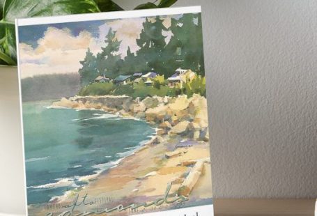 Professionally printed on firm, textured mat boards perfect for desks and shelves. Supplied with 3M velcro dots to easily affix to walls. Available in standard sizes. This is an artist-quality reproduction of the artwork for the 1998 Edmonds Arts Festival,
