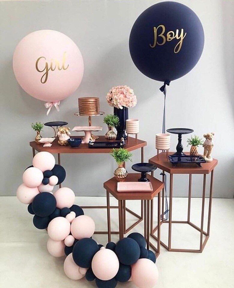 75 pièces sexe révéler partie Latex ballons noir rose clair gros ballons garçon ou fille révéler bébé douche décoration ballon de la boutique en ligne | Aliexpress mobile