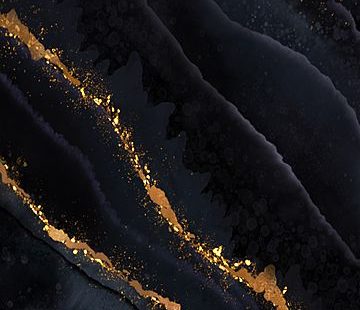 Black Marble Background With Elegant Gold Streaks