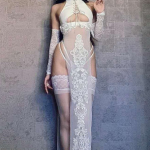 Cheongsam Dress - Smoky Chinese Style Sexy See Through Open Chest Lace Lingerie | Dress for Sale