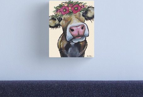 Vibrant colors printed on artist grade canvas. Hand stretched for your order. Multiple sizes are available. Arrives ready to hang. Additional sizes are available. Cute Cow artLee’s dog art and farm animal is very popular. She has a huge love for animal and enjoys capturing their personalities on canvas. Much of her work is licensed. Prints of some of her work has been in HomeGoods, Pier One, At Home Stores and TJ Maxx