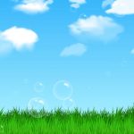 Free Motion Graphic Virtual Background ☁️ Blue Sky Bubbles Outdoors Cartoon VJ Loop