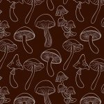 Free Vector | Engraving hand drawn mushroom pattern