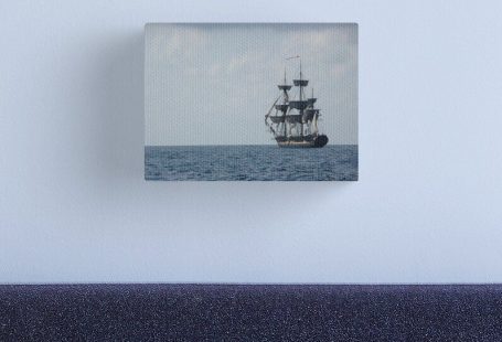 Vibrant colors printed on artist grade canvas. Hand stretched for your order. Multiple sizes are available. Arrives ready to hang. Additional sizes are available. HMS Surprise, with squares in their gear.