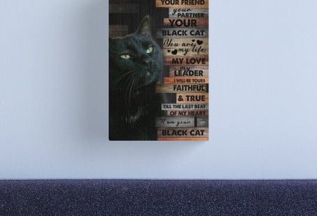 Vibrant colors printed on artist grade canvas. Hand stretched for your order. Multiple sizes are available. Arrives ready to hang. Additional sizes are available. I Am Your Friend Yor Partner Your Black Cat