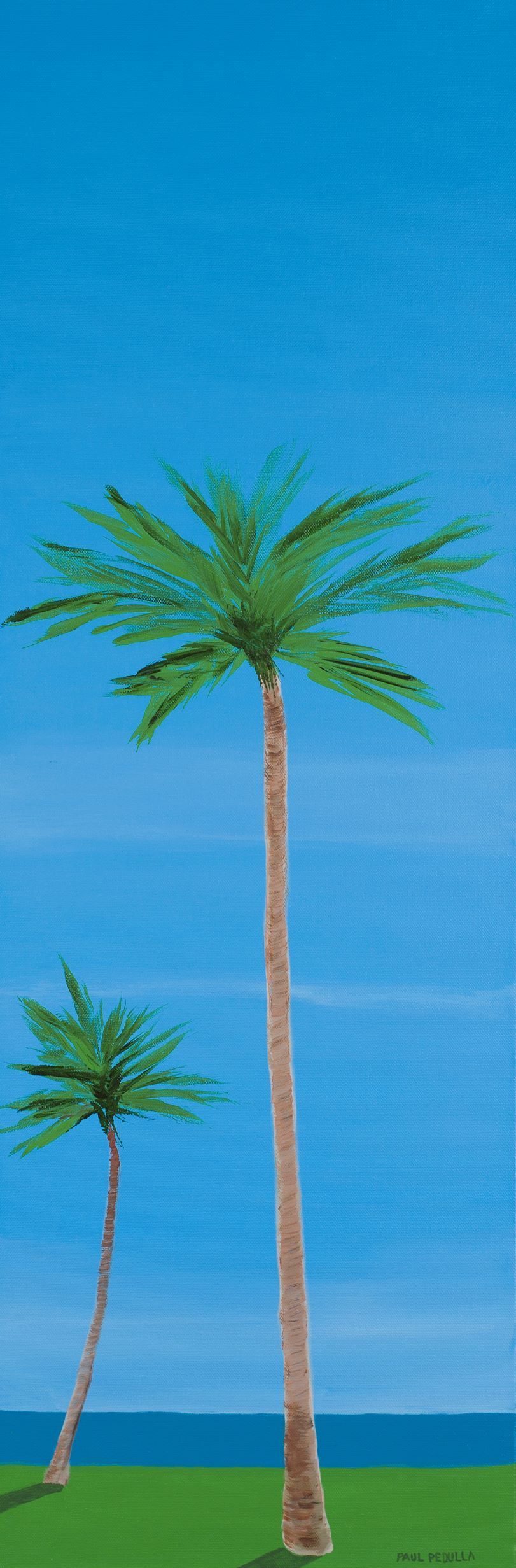 Artist: Paul PedullaTitle: Palms By The BayMedium: Acrylic on canvasDimensions: 36