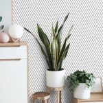 Peel and Stick Wallpaper Minimalist Removable Wallpaper Mural Herringbone Self Adhesive Custom Wallp