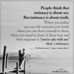 People Think That Intimacy Is About Sex -