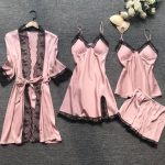 Pijama Cetim Sexy - 4pcs - Frete Gratis - BLACK FRIDAY