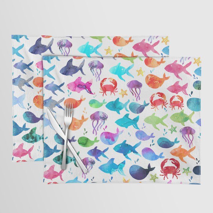 Our placemats add the ideal finishing touch to your kitchen or dining table setup. Made from 100% cotton, these placemats feature your favorite artists' design on the front and natural cotton on the back. Available in sets of 2 or 4.  Keywords: Pattern, Line, Design, Textile, Pattern, Wrapping paper.  Also called: Placemat