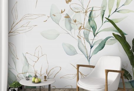 Self Adhesive Eucalyptus Leaves and Branches Removable Wallpaper CC227 - 35” x 120” / Vinyl Peel & Stick / Small Pattern Design