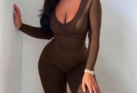 Sexy Low Cut Skinny Fitness Jumpsuit Women Long Sleeve V Neck Y2K Sporty Rompers Female One Piece Outfits Streetwear
