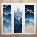 How to Paint Waves with watercolor, Great for beginners #1522