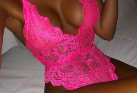 Lace Her Up Bodysuit - L / Neon Pink
