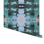 Our Olympia Wallpaper features an organic fluidity that juxtaposes hard lines with soft curves to make a stunning statement. This print is available in our standard scale (as shown in the individual wallpaper roll images) as well as an oversized A,B,C roll (as pictured in the fourth image). To order A, B, C rolls (printed at a large scale) please email us at