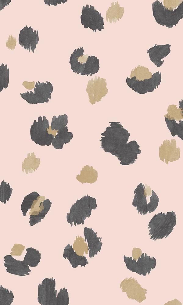 Painted Leopard Print Wallpaper This nature inspired wallpaper puts a fun Scandinavian twist on the classic leopard print style. The spots are painted with a brush stroke effect and paired with metallic contrast, making this a gorgeous contemporary style living wallpaper.