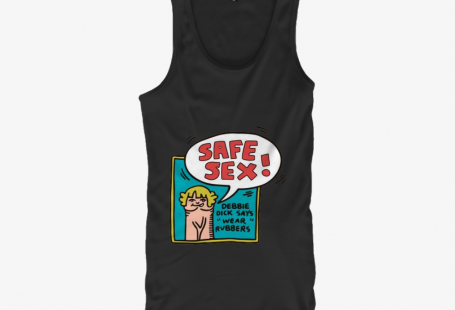 The Safe Sex Classic Tank Top is from our new collection, a simple soft tank for Summer with graphics featuring safe sex from keith haring collection. ssssplitter  Cartoon design text: SAFE SEX! DEBBIE DICK SAYS WEAR RVBBERS , SAFE, SEX!, DEBBIE, DICK, SAYS, WEAR, RVBBERS, key design elements: Cartoon, Font, Art, Illustration, Fictional character, Graphics, Publication, Drawing, Comic book, Animation, relevant keywords: , Clip art, , Cartoon, Product, Art, Brand, Poster, Fiction, Recreation, rel
