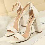 2019 New Women Sandals Patent Leather Women High Heels Shoes Sexy Women Pumps Fashion Wedding Shoes 921-1 - White / 7.5