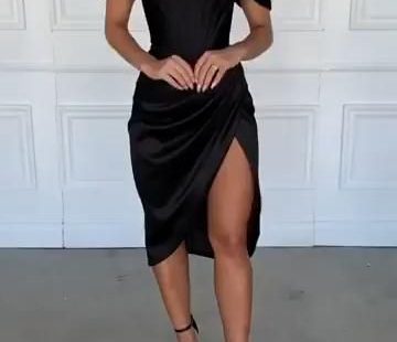 Summer Black Sexy Dress Women High Split Strapless Club Bodycon Dress Backless Elegant Midi Party