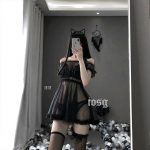 Suitable for 40-65kg Material: AcrylicObscene Picture: NoSexually Suggestive: NoDresses Length: Above Knee, MiniCollar: V-NeckSleeve Length(cm): SleevelessSeason: summerMaterial Composition: 95%Pattern Type: SolidDecoration: LaceModel Number: 901