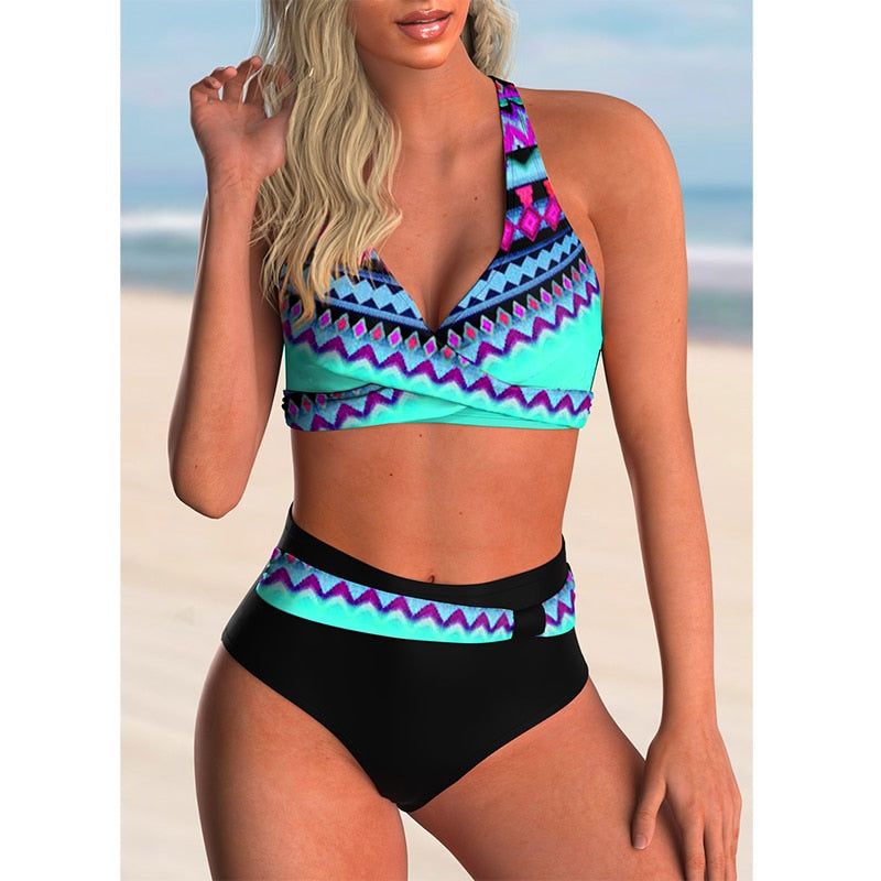 SPECIFICATIONSWith Pad: YesWaist: High WaistSupport Type: Wire FreeStyle: Elegant fashionRelease Date: Summer 2021Pattern Type: PrintOrigin: CN(Origin)Model Number: SM2104-1Material: SpandexMaterial: PolyesterItem Type: Bikinis SetGender: WOMENFit: Fits true to size, take your normal sizeBrand Name: FRECKANGEAge: Ages 18-35 Years Old [xlmodel]-[photo]-[0000]