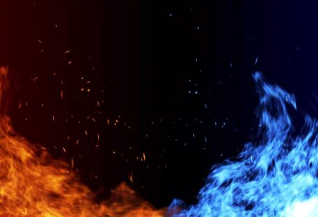 Free Motion Graphic Background 🔥 Fire & Ice Orange and Blue Flames Virtual Meeting Classroom