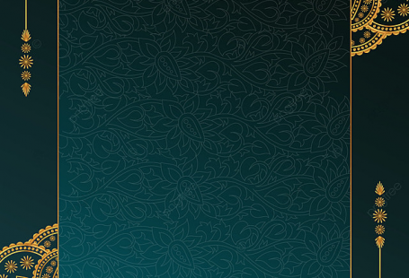 Golden Green Mandala Art Background With Border Invitation Card Wedding Islamic Arabic Floral Pattern Diwali