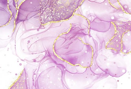 Pink Purple Marble With Gold Sparkle Background