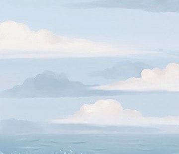 Blue Coast Watercolor Wallpaper Background