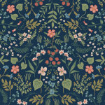 Overview Wildwood is a deliberately-placed pattern of wildflowers and greenery, creating a detailed, natural floral design, inspired by antique botanical drawings. This wallpaper is screen printed and comes in 27 inch rolls with a 25.25 inch repeat Measurements• Each roll is 27