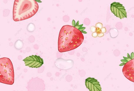 Pink Fruit Strawberry Seamless Background