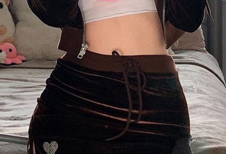 Hnewly Sweetown Brown Velvet Slim New Mini Skirts Womens Diamond Heart Kawaii Streetwear Split Stretch Low Waist Sexy Girl Skirt Pink Preppy - pink / L