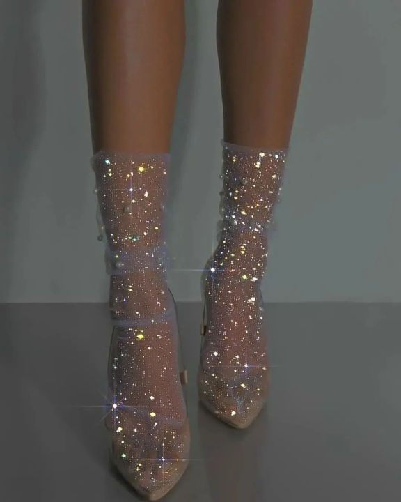 Women's Sexy Shiny Mesh Sheer Socks