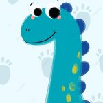 Mobile Wallpaper With A Very Beautiful Turquoise Green Dinosaur Picture Background