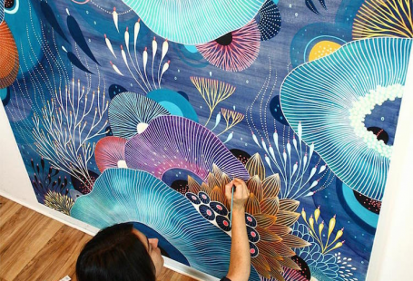 Artist Paints Imaginary Ecosystems Bursting With Colorful Flora and Fauna