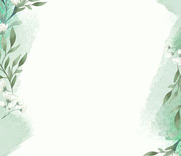 Full Pure Hand Painted Watercolor Green Plant Border Background