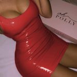 Latex Faux Leather Bodycon Mini Dress