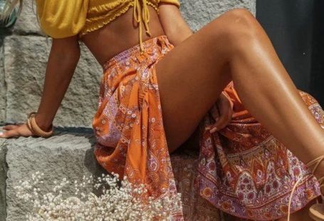Orange Floral Maxi Skirt - Tangerine / L