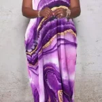 Purple Fashion Sexy Plus Size Casual Print Backless Spaghetti Strap Long Dress