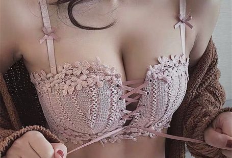 Single Piece Set Lace Without Steel Ring Small Chest Gathered - Skin / 80size C