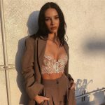 Backless Lace Camisole Women Backless Crop Top Ladies Summer Vintage Underwire Sexy Vest Top, blue / 1254 / S