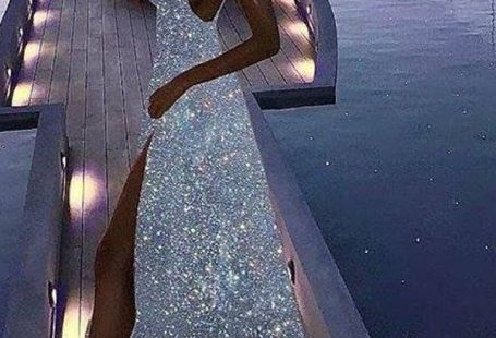 Sexy V-Neck Custom Made Silver Sequin Long Prom Evening Dresses BD8318