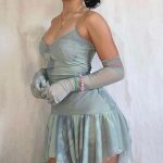 Slip Tassel Detachable Mesh Sleeves Drawstrings Revealing Sexy Mini Streetwear 2022 Summer dress Y2K