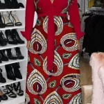 Burgundy Fashion Sexy Print Patchwork Turndown Collar A Line Dresses