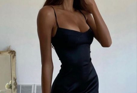 Sexy Bodycon Straps Black Slit Satin Short Party Dresses, Mini Dresses